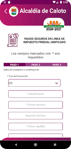 Trami App Caloto Screen 3