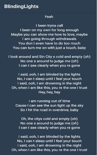 Updated The Weeknd Blinding Lights Lyrics Pc Android App Mod Download 21