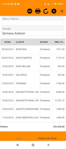 Android application ERP Caleb screenshort