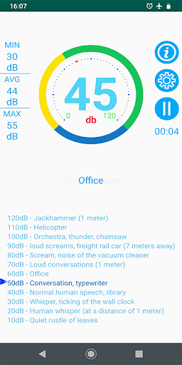 Android application Sound Meter screenshort