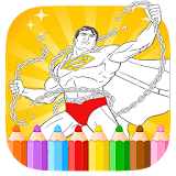 Coloring pages for justice Super hero icon