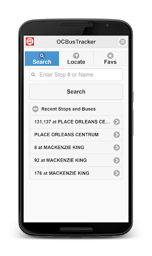 Android application OC Bus Tracker screenshort