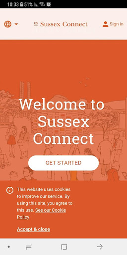 Android application Sussex Connect screenshort