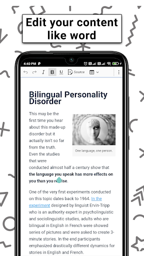 Android application Word to HTML editor tool screenshort