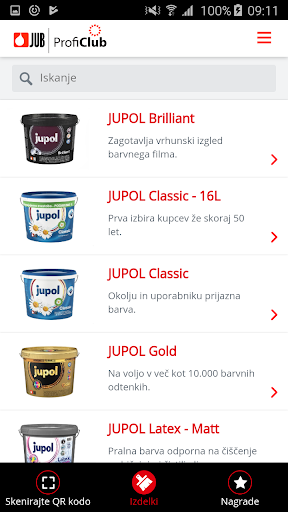 Android application JUB Profi Club screenshort