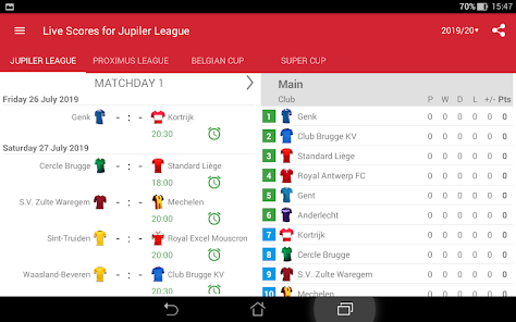 Scores for Jupiler Pro League - Belgium APK + Mod for Android.