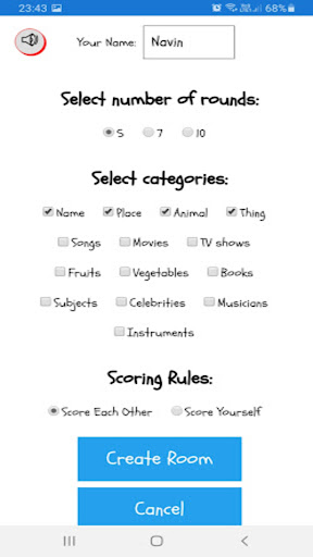 Name Place Animal Thing Online Screen 2