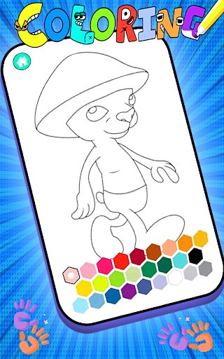 Smurf Cat Mushroom Coloring