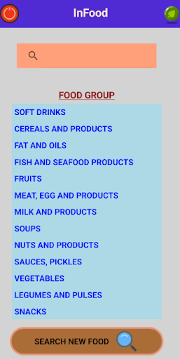 Android application InFood screenshort