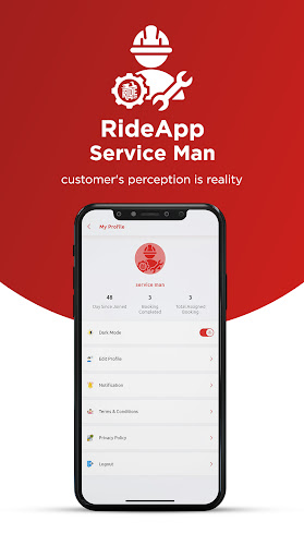 RideApp Service Man Screen 2