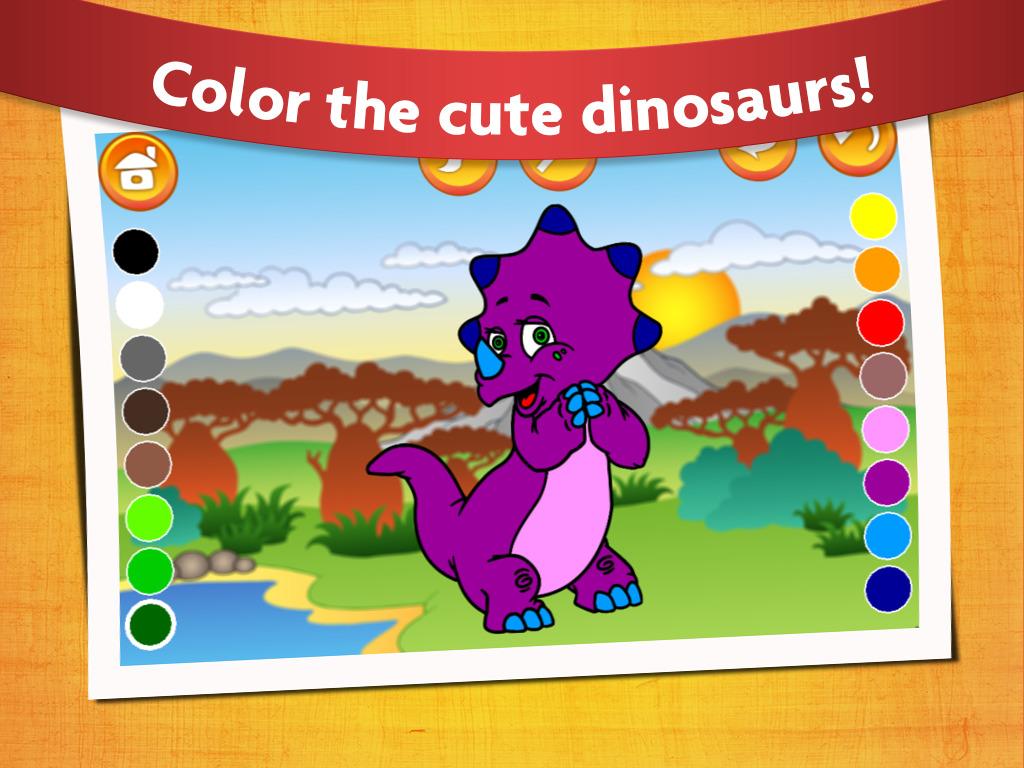 Android application Kids Dinosaur Coloring Pages screenshort