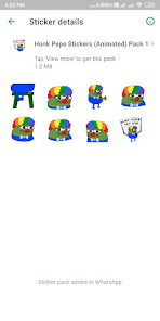 Captura de Pantalla 3 Honk Pepe Stickers For WA android