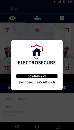 Android application ELECTROSECURE EasyView screenshort