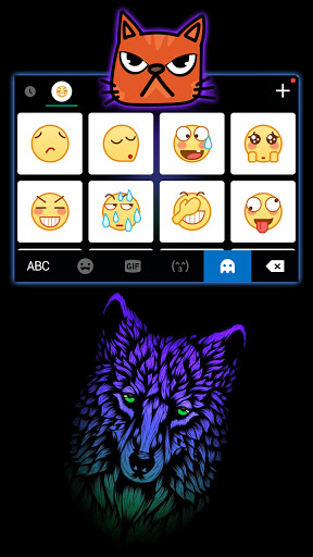 Cool Neon Blue Wolf Keyboard B Screen 3