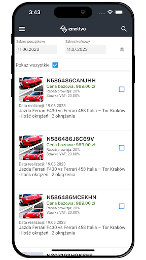 Aplikacja wykonawcy Emotivo Screen 3