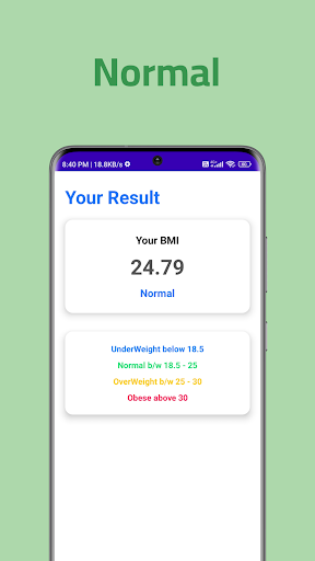 BMI Calculator Screen 3