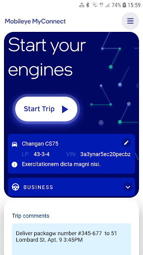 Android application Mobileye MyConnect screenshort