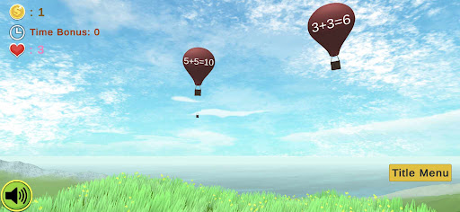 Android application Balloon Math Mania screenshort
