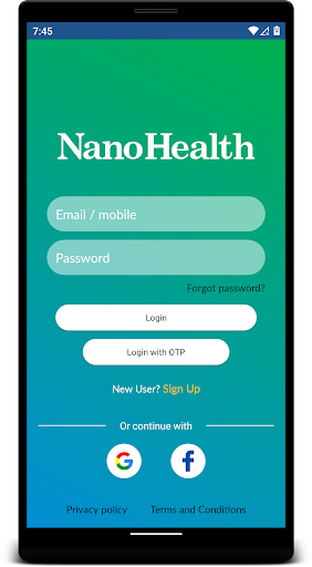 Android application NanoHealth screenshort