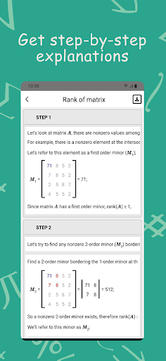 Matrix operations Screen 3