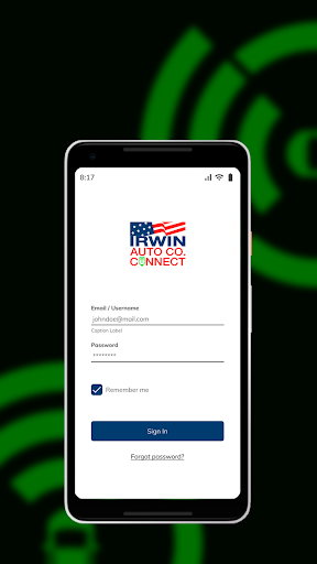 Android application Irwin Auto Co Connect screenshort