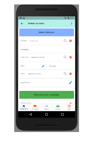 Android application PAQ Gestion ERP screenshort