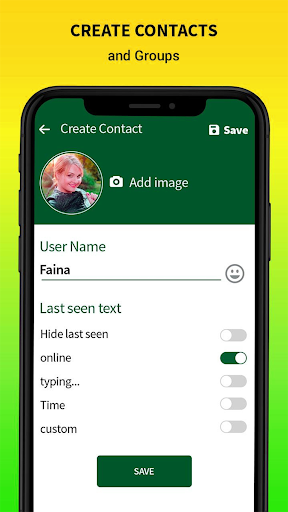 Android application WhatsFake - Create A Fake Chat screenshort