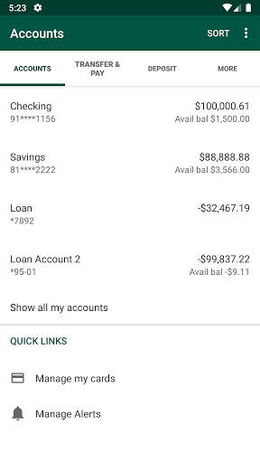 Pinnacle Bank Mobile Screen 3