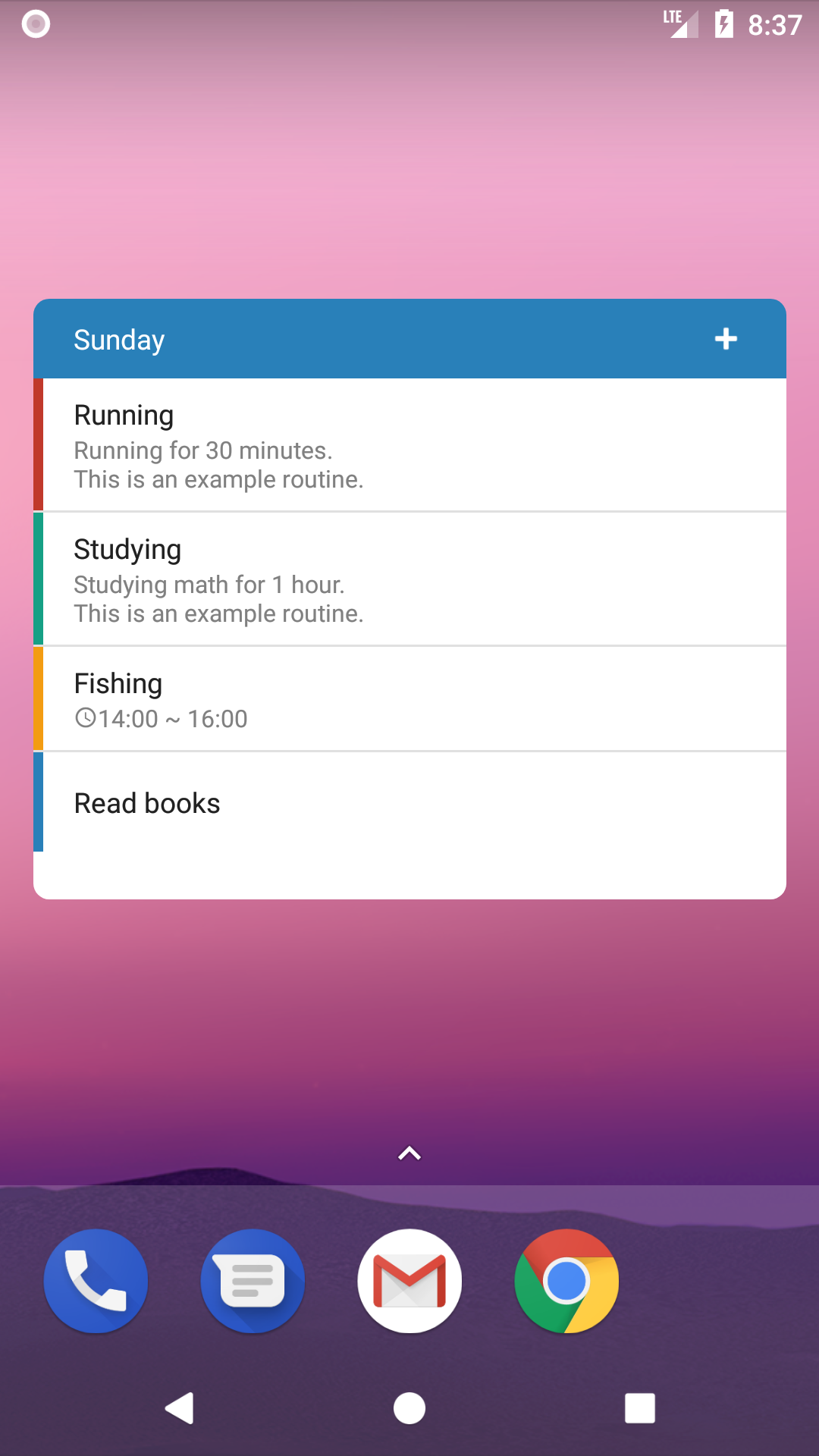 Android application Daily check: Routine Work screenshort