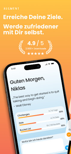 Android application Augment: Motivation, Streaks screenshort