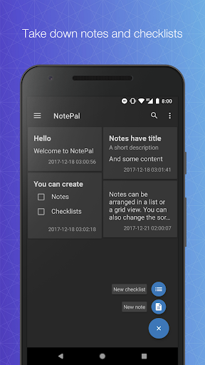 Android application NotePal Material Design Notes screenshort