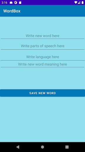 Android application WordBox screenshort