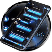 SMS Theme Sphere Blue - black chat text message