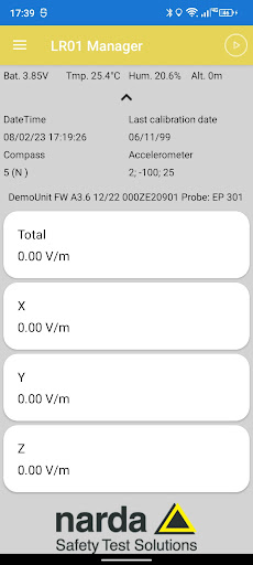 Narda LR01 Manager Screen 2