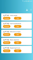 screenshot of JLPT Test: N5 - N1
