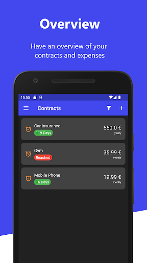 Android application Contract Reminder screenshort
