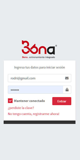 Android application BONA ENTRENAMIENTO INTEGRADO screenshort