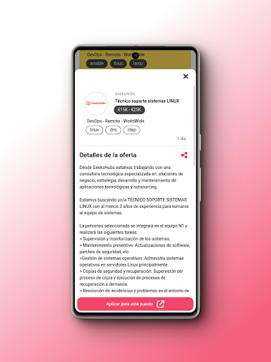 RemotoList: Trabajo remoto Screen 2