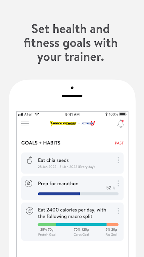 Screenshot of FitnessU and iRock Fitness