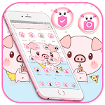 Cover Image of Download Cute Baby Pink Piggy Theme 1.1.4 APK