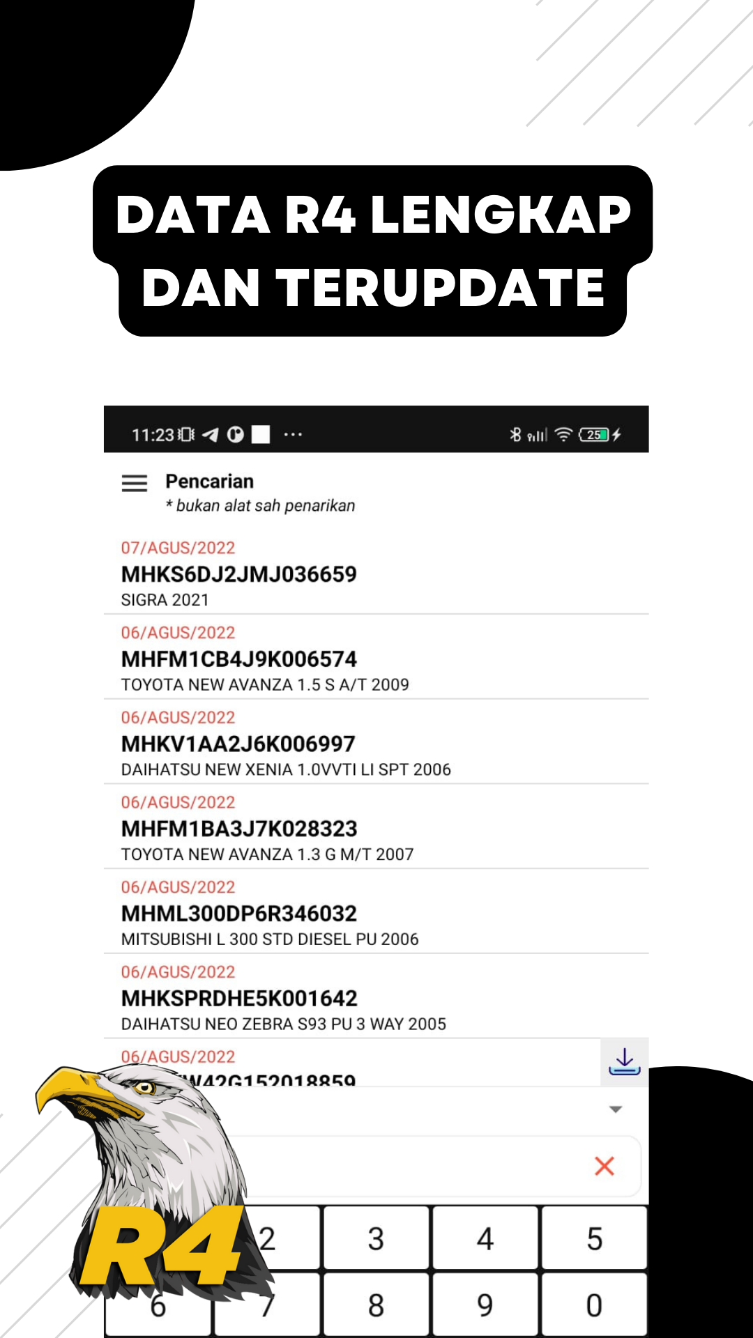 DataMatel - Data R4 Lengkap