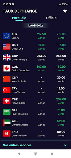 ChangeDA - Taux de Change Screen 2
