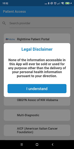 Android application Purview Patient Access screenshort