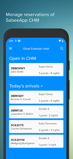 Android application FrontOffice Manager screenshort