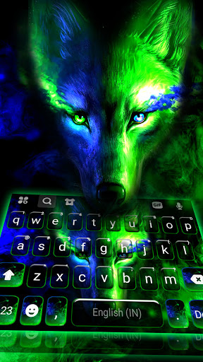 Android application Neon Light Wolf Keyboard Backg screenshort