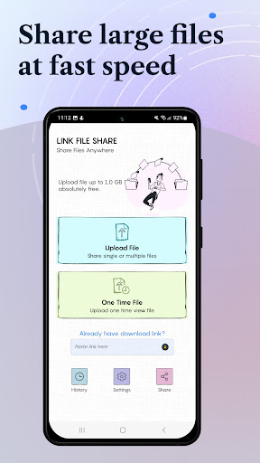 Screenshot of LinkFileShare: Send via link