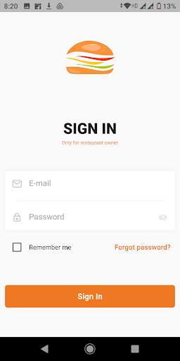 Android application Get Food Restaurant screenshort