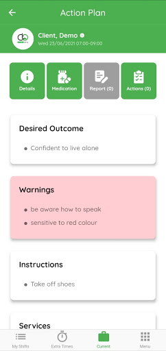Careberry Carers Screen 3