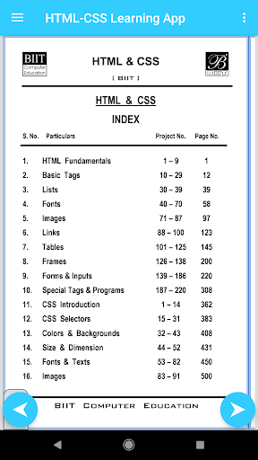 HTML-CSS Training App-450 Pgms Screen 3