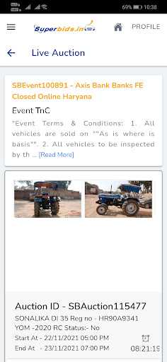 Superbids Online Auction Screen 3